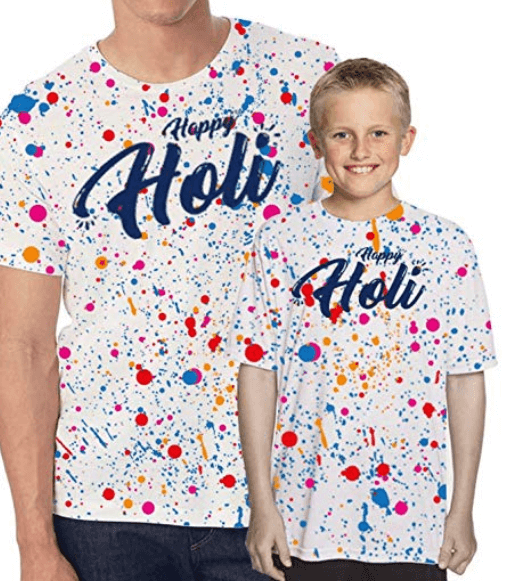 Holi Tshirts for Dad and Son
