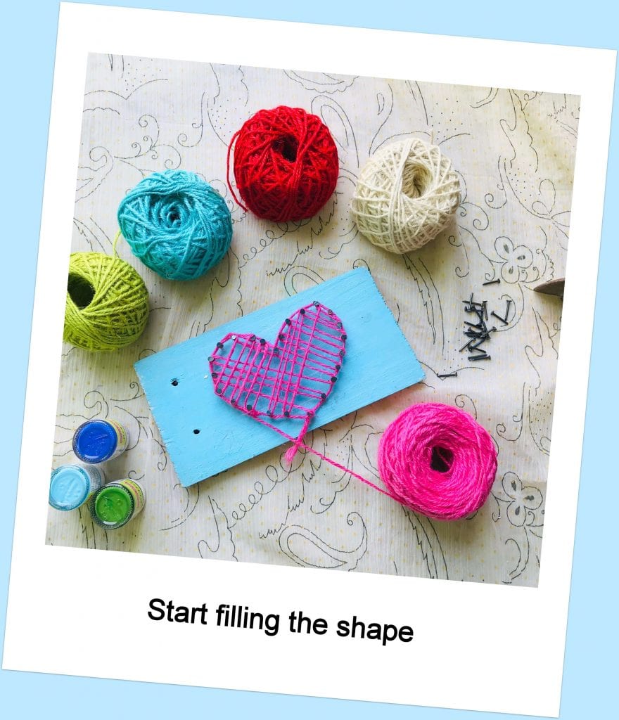 fill the shape for string art DIY project