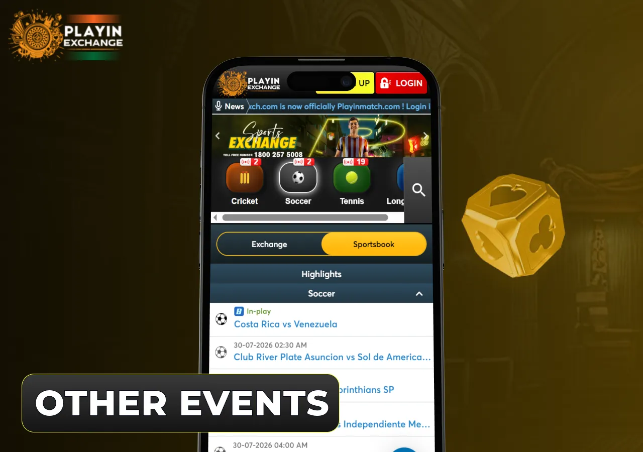 The platform supports betting on football, tennis and many other sports.