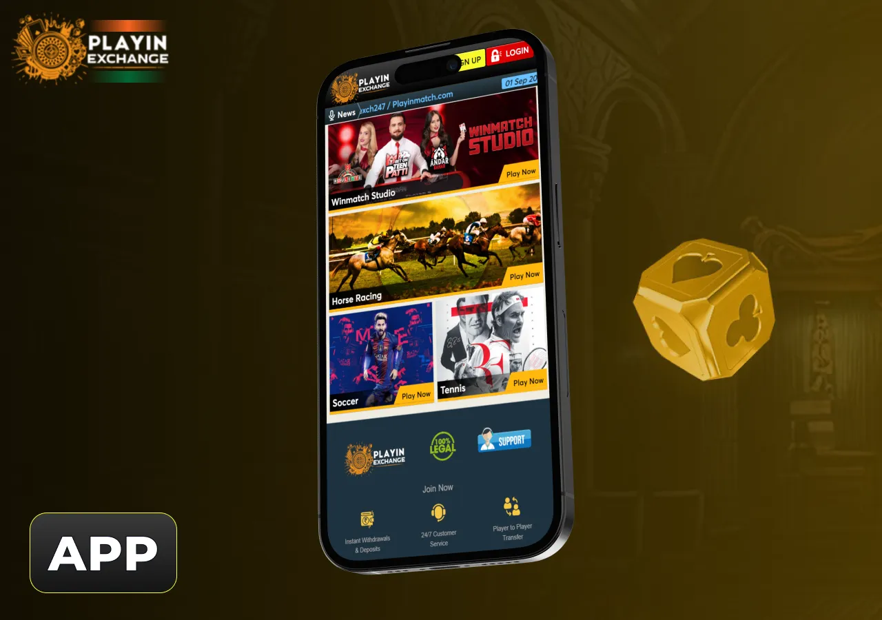The mobile app provides quick access to sports betting and casino games.